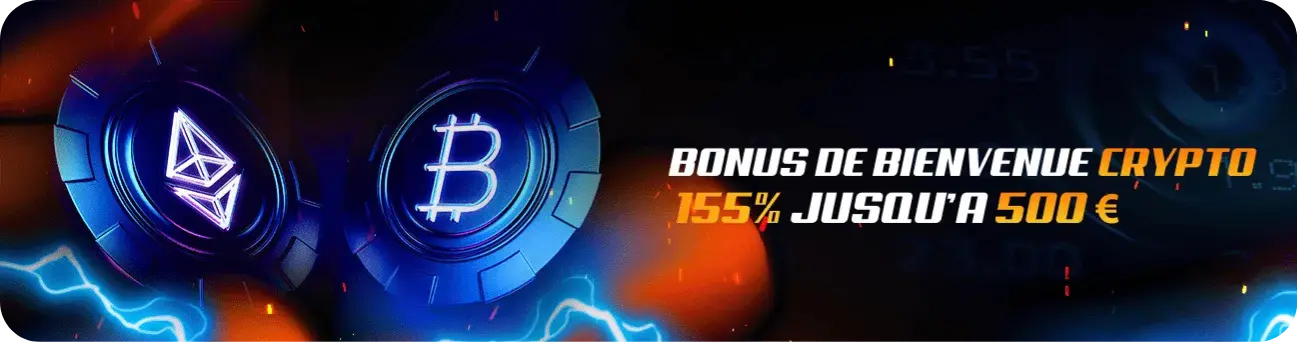 Bonus crypto 155% jusqu'à 500 euros Freshbet APK