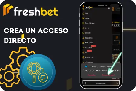 Crea un acceso directo Freshbet APK