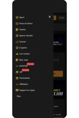 Menu navigation télécharger Freshbet pour accès rapide tous jeux