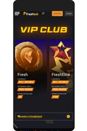 Freshbet Italia VIP Club livelli progressivi